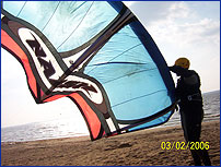 Tim with Rich's C-kite in 2006